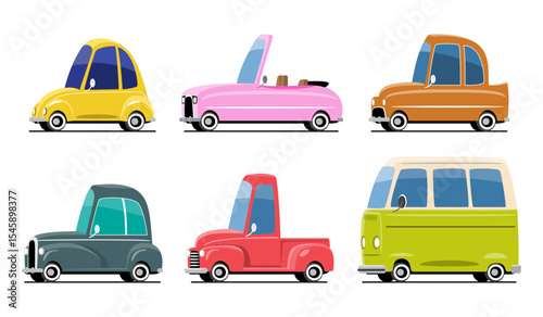 Luxury car vehicles set cartoon illustration . Flat design . Isolate on white background . Vector .