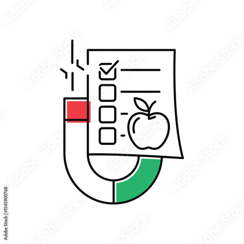 Red Magnet Attracting Checklist Apple Healthy Eating Plan