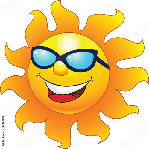 sun with sunglasses