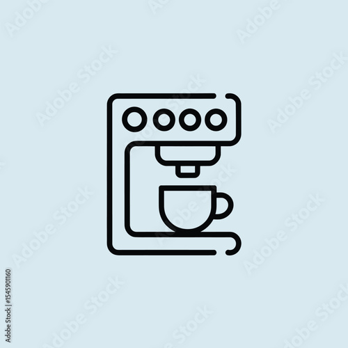 Black Line Art Coffee Maker Icon Espresso Cup espresso machine
