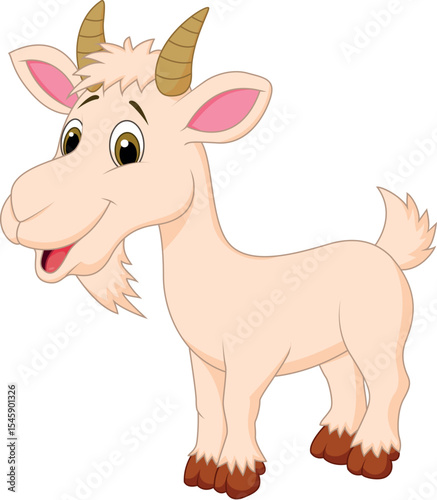 Goat smilling cartoon