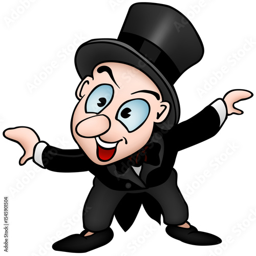 happy cartoon businessman