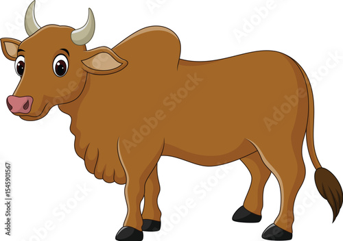 vector illustration of cartoon cow