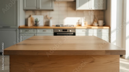 Kitchen island countertop wood top modern home interior design space