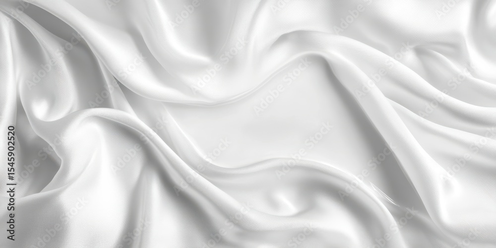 Obraz premium Elegant draped white silk fabric texture background