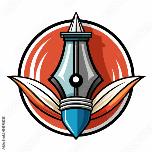 Pen Nib Logo for Writing or Publishing Companies Illustration Representing Creativity, Literature, and Professional Publishing