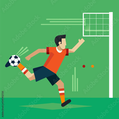 soccer player kicking the ball