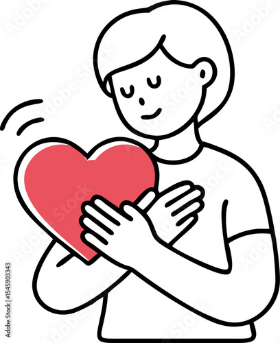 Person Holding a Heart Illustration Representing Love, Care, Compassion, and Emotional Support