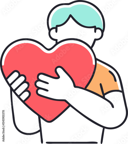 Person Holding a Heart Illustration Representing Love, Care, Compassion, and Emotional Support