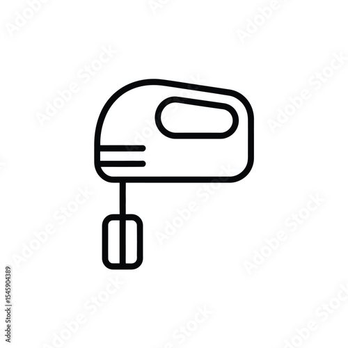 Black Line Art Hand Mixer Kitchen Appliance Icon cooking
