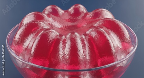 Wallpaper Mural Vibrant red jelly in a clear bowl, an appetizing and glossy dessert. eat your jello Torontodigital.ca