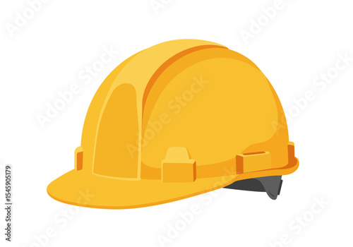 Bright Yellow Safety Hard Hat Illustration