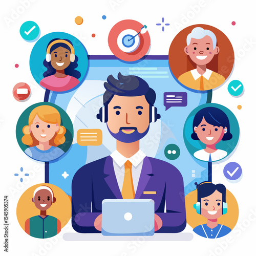 Personalized Support Illustration Highlighting Customized Services, Client Assistance, and Tailored Customer Care
