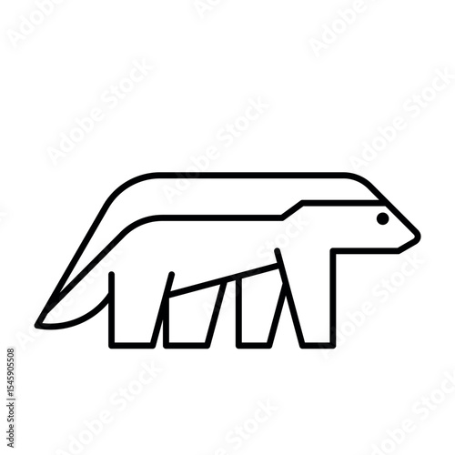 Honey Badger Logo. Icon design. Template elements
