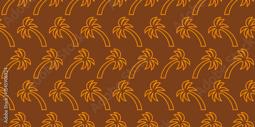 Brown Sunset Palm Pattern – Swaying Island Trees