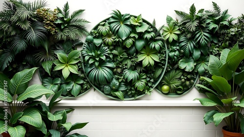 Round Green Garden Panels Cut Out