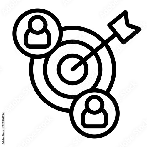 Target Market Icon Vector Line Icon Design