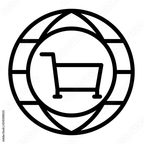 Global Penetration Vector Line Icon Design