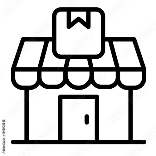 Retail Distribution Vector Line Icon Design