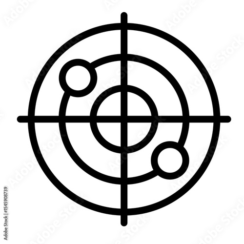 Customer Reach Radar Vector Line Icon Design