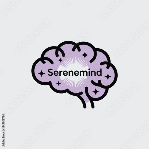 Serenemind Logo Lavender Brain Graphic Design serenity