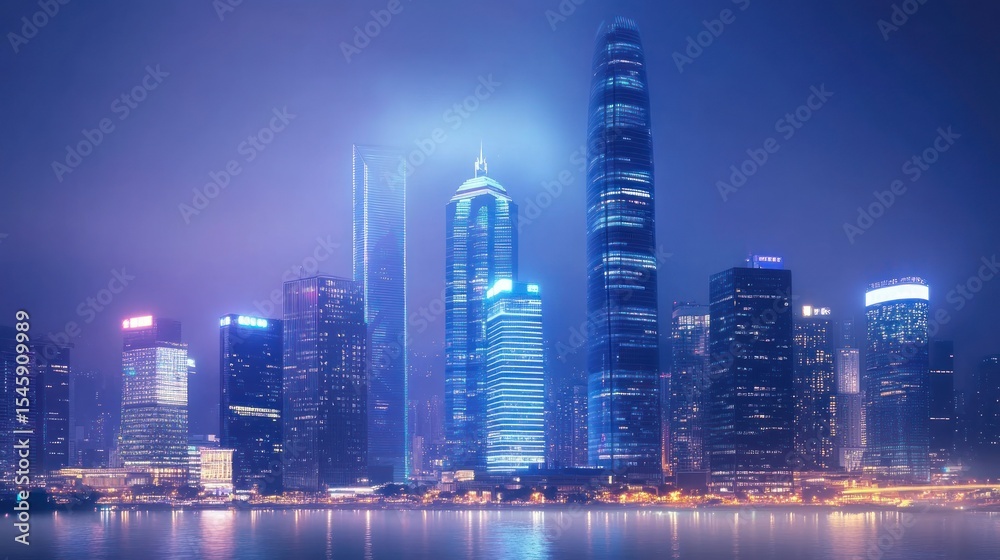 Fototapeta premium Modern city skyline nightview