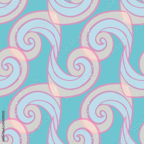Summer seashell abstract seamless vector pattern