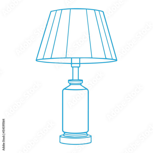 Simple line drawing of a table lamp with pleated shade