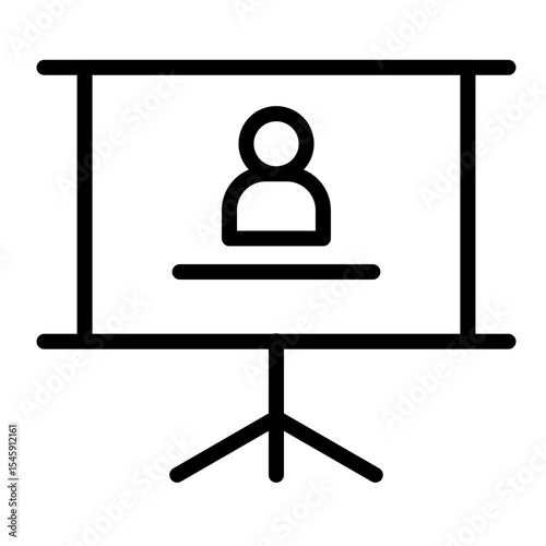 Presentation Slide Deck Vector Line Icon Design