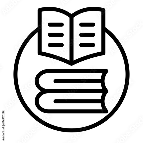 Knowledge Archive Vector Line Icon Design