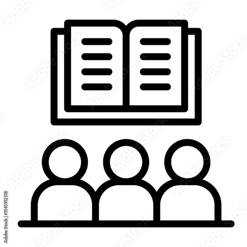 Collaborative Learning Vector Line Icon Design