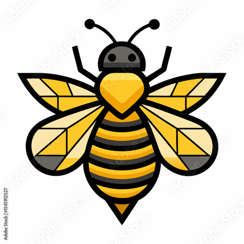 Minimalist Bee with Bold Lines Illustration Representing Nature, Pollination, and Modern Graphic Design
