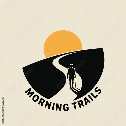 Silhouette Person Walking Path Sunrise Morning Trails