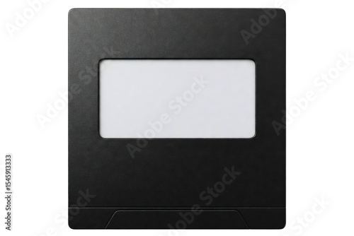 Sleek black photo frame ready to showcase cherished memories isolated on a transparent background