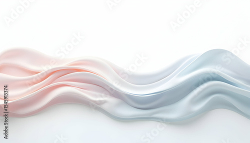Waving Soft Cloth Gently Flowing on White Background
