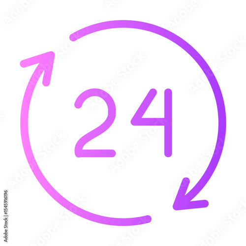 24 hours gradient icon