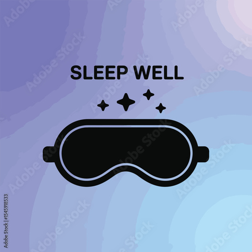 Sleep Mask Icon Purple Gradient Background Sleep Well