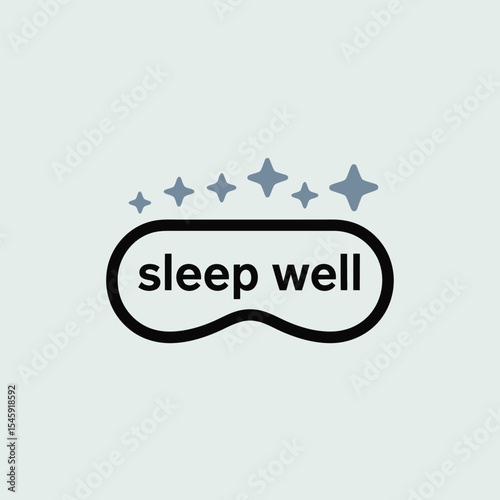 Sleep Mask Icon Sleep Well Stars Design image