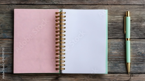 Pink Leather Notebook and Pen