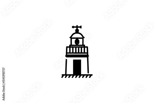 Mercusuar outline Icon. Mercusuar Lighthouse line icon. vector illustration stock on white background.