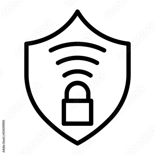 VPN Connection Vector Line Icon Design