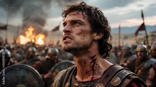 Alexander the Great preparing for battle