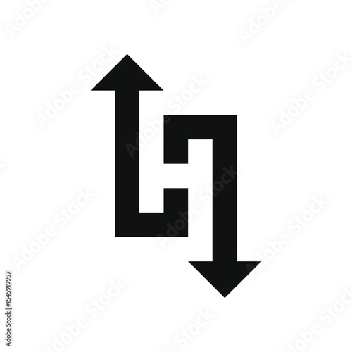 Arrow up and down icon logo design template