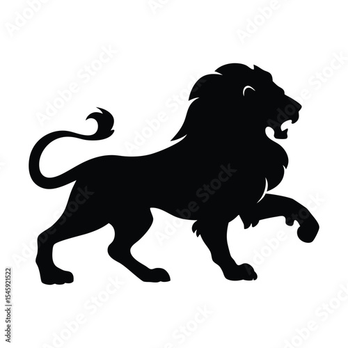 Powerful Lion Running Silhouette Vector Graphic Design