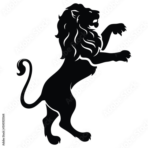 Regal Lion Silhouette Illustration Vector Icon Set
