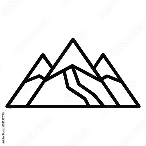 Mountain Peak Minimal Geometric Vector Logo Design