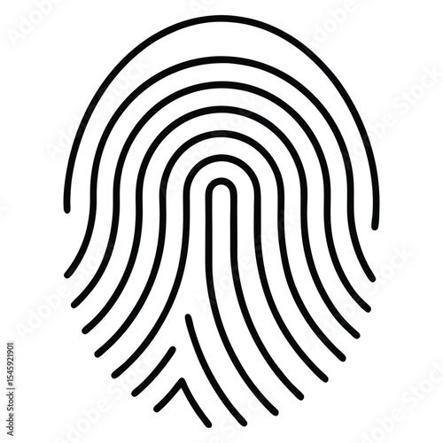 Detailed Fingerprint Minimal Vector Logo Outline