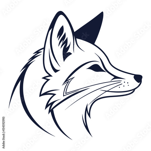 Stylish Fox Face Minimal Vector Logo Design