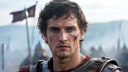 Wounded alexander the great amidst battle