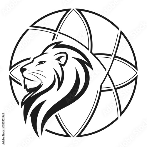 Fierce Lion Head Symmetrical Minimal Vector Logo Graphic